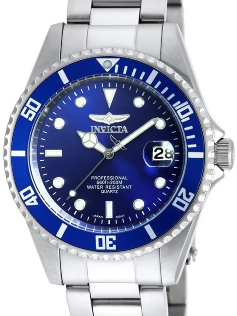 Invicta Blue Dial Silver-Tone Dive Watch